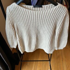 Weekend Max Mara Cream Ribbed Turtleneck Sweater